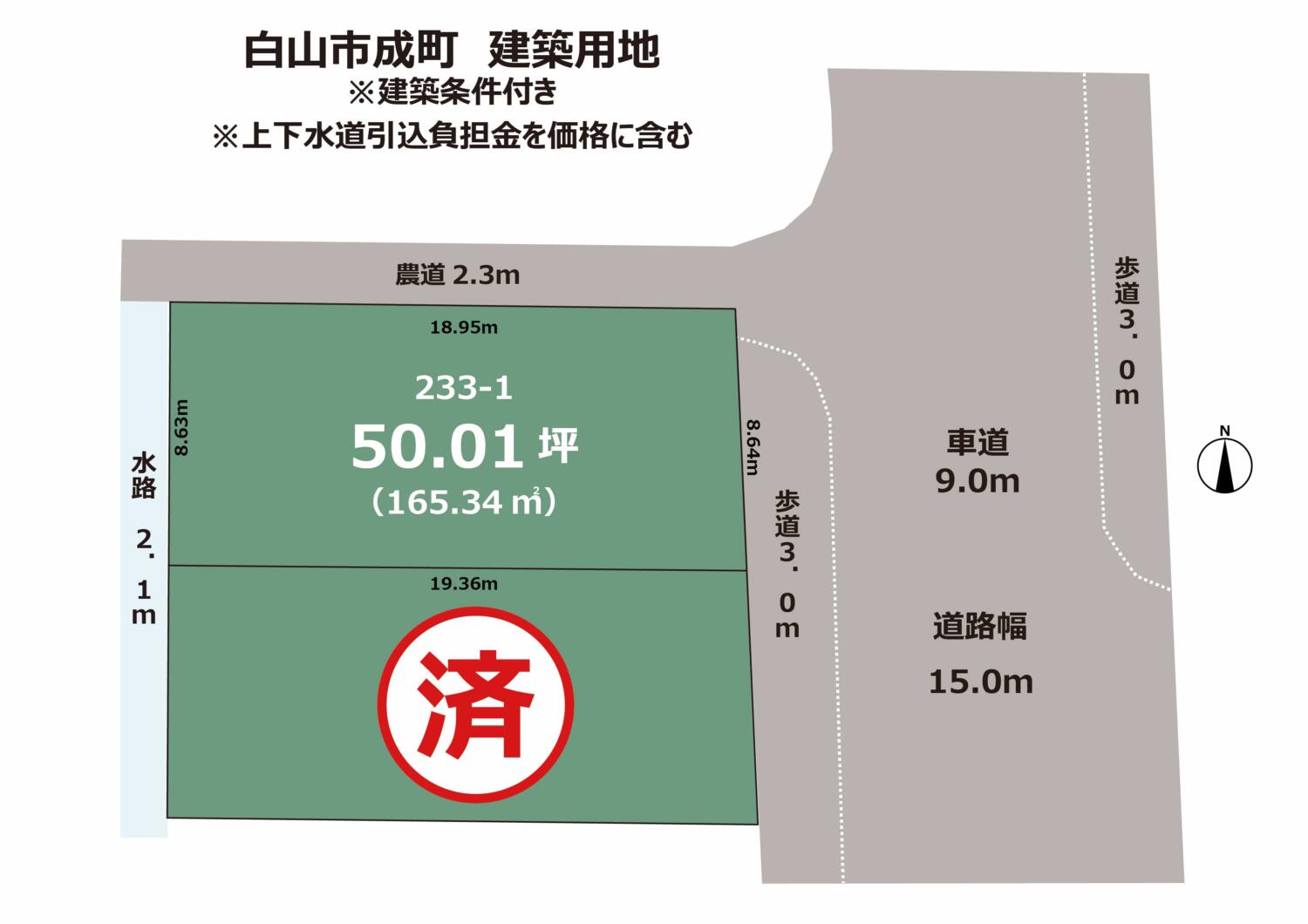 石川県白山市成町　建築条件付き